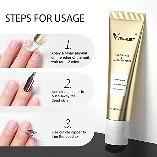 Venalisa 15ml Cuticle Oil & Nail Softener - Moisturizing & Strengthening Treatment for Gel Nails, Manicures & Dry Cuticles | Nourishing Care for Healthy Nails & Skin | Perfect for Home & Salon Use