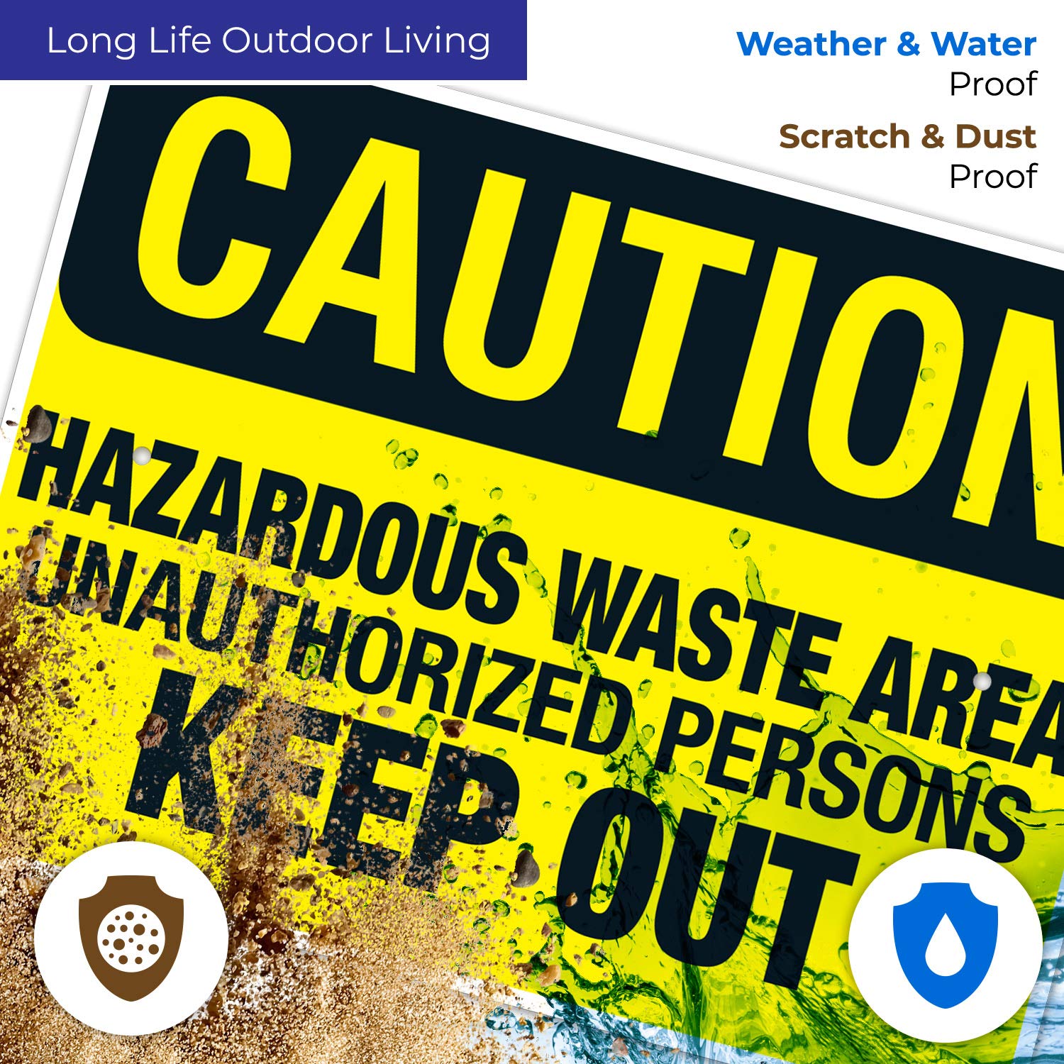 Hazardous Waste Area Sign - Unauthorized Persons Keep Out | OSHA Compliant Caution Sign | 18x24 Inches Rust-Free .063 Aluminum | Fade Resistant for Indoor & Outdoor Use | Made in USA | Perfect for Construction Sites, Warehouses & Industrial Facilities