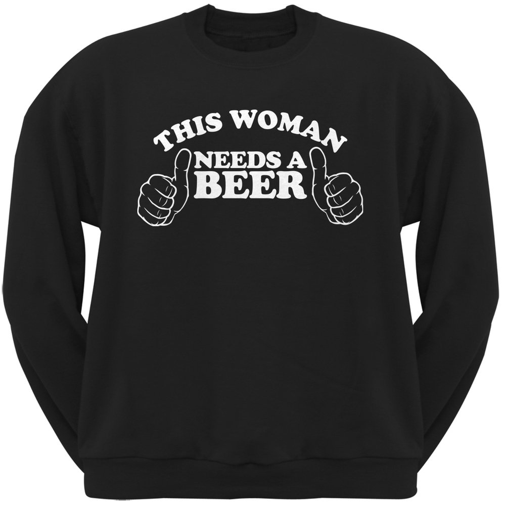 St. Patrick's Day Women's Black Beer Graphic Crewneck Sweatshirt - Funny Irish Pub Apparel for Parties & Bar Hopping