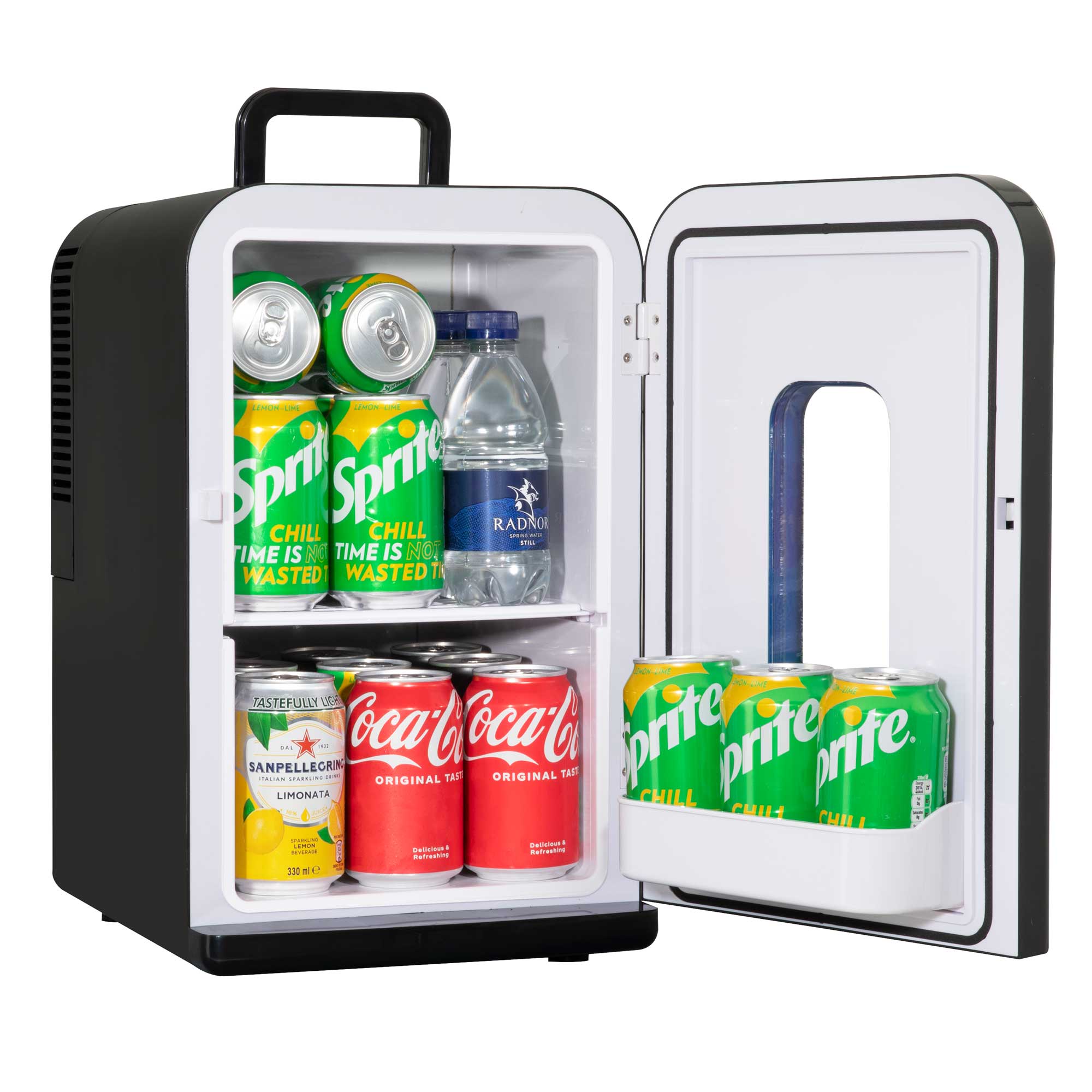Baridi 15L Mini Fridge Cooler - 12V/230V Portable Refrigerator for Makeup, Skincare, Cars, Bedrooms, Dorms & Camping - Compact Black Fridge for Travel, Office & Home Use (Model DH95)