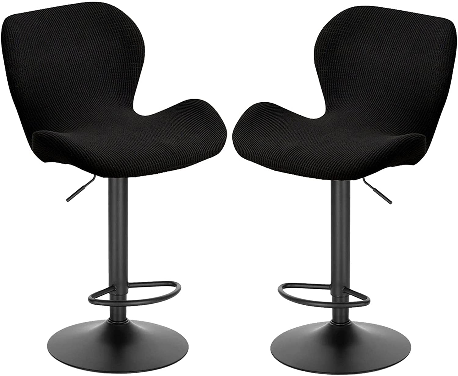 Modern Stretch Slipcovers for Curved Bar Stools & Kitchen Swivel Chairs - Breathable Backrest Covers (2-Pack, Large Size) - Perfect for Dining, Breakfast Bars & Counter Seating