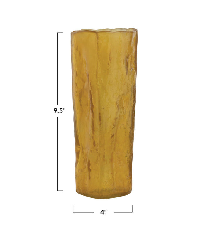 Hand Blown Amber Glass Vase - Elegant Home Decor for Centerpieces, Wedding Decorations & Floral Arrangements - Perfect for Living Room, Dining Table & Gift Giving