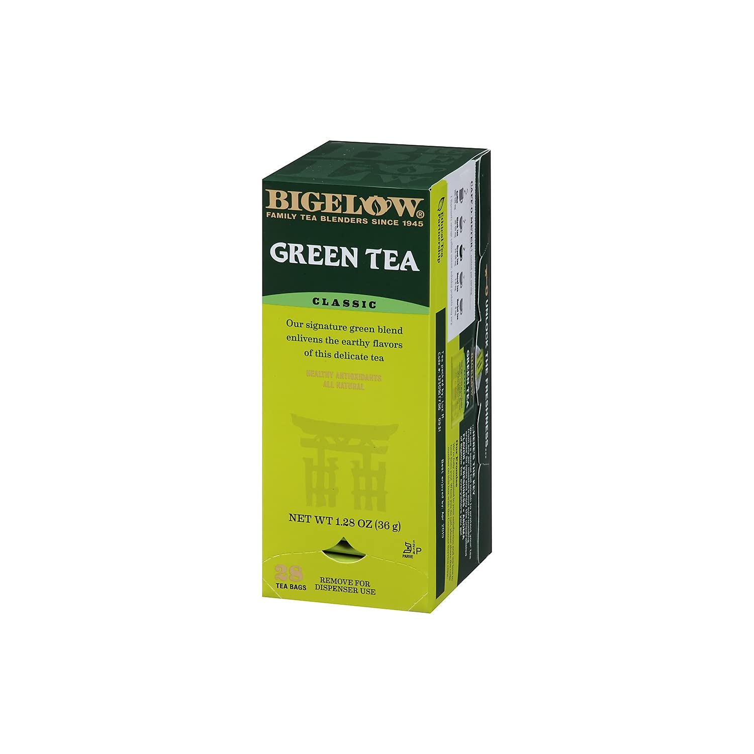 Bigelow Green Tea Bags, 28 Count - Premium Organic Green Tea for Weight Loss & Energy - Perfect for Morning Boost, Afternoon Relaxation & Office Use