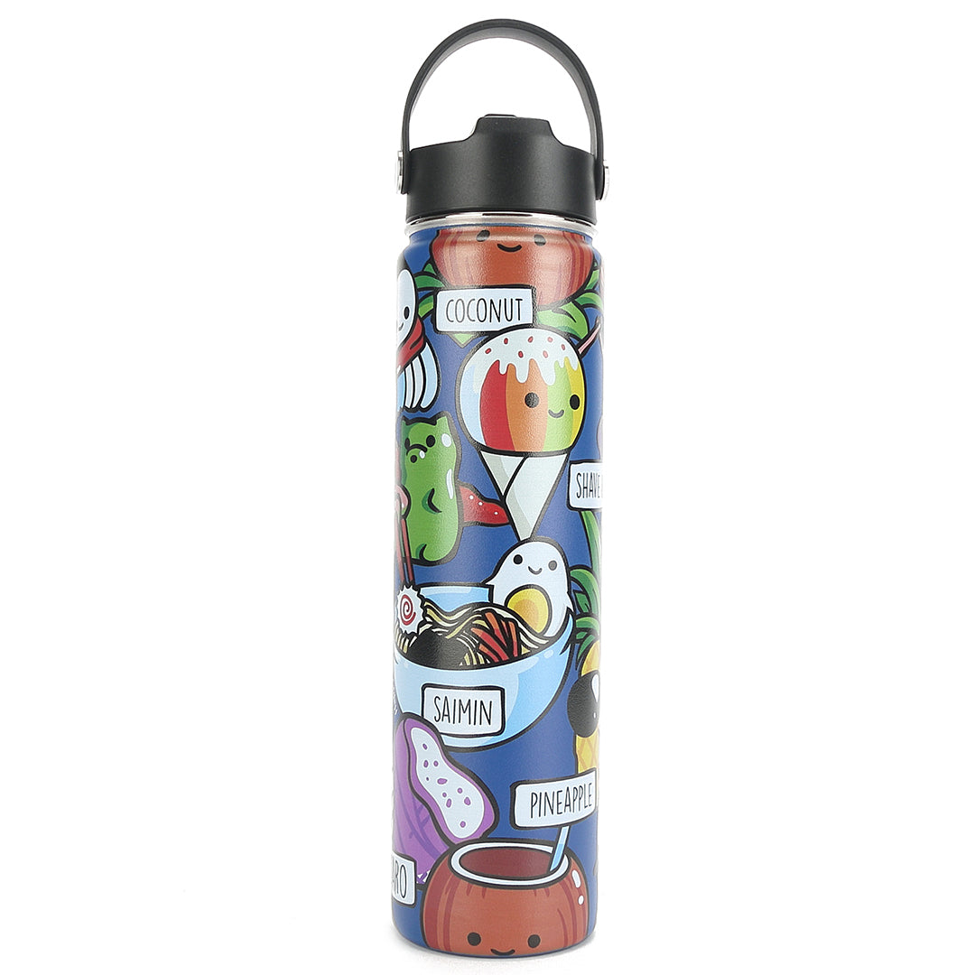 24oz Insulated Stainless Steel Water Bottle - Leak Proof, Double Wall Vacuum, Keeps Drinks Hot/Cold for 24 Hours - Craving Hawaii Blue - Perfect for Hiking, Gym & Outdoor Activities