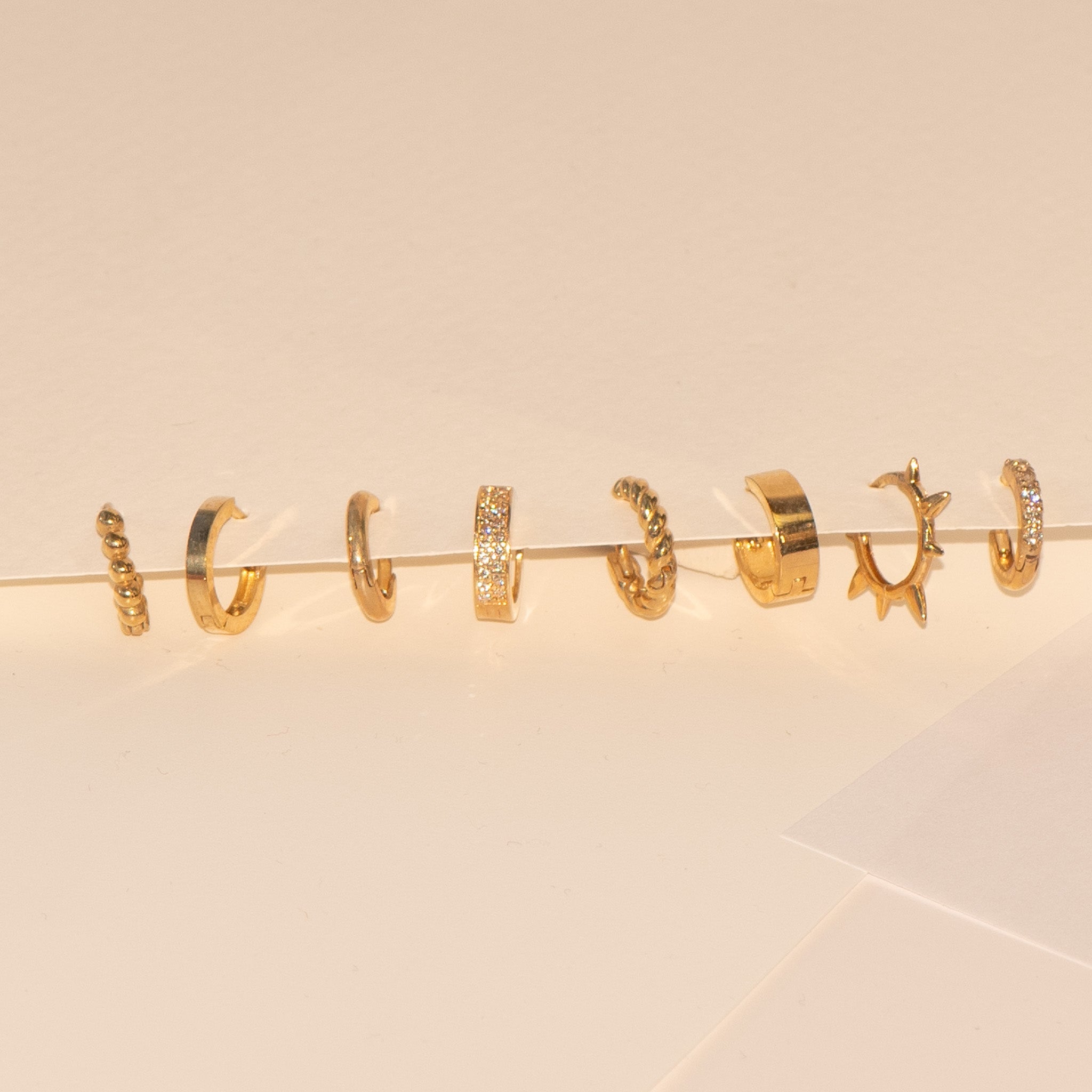 14k Yellow Gold Double Row Pavé Huggie Earrings – Elegant & Dainty Hoop Earrings for Women, Perfect for Everyday Wear, Date Night & Special Occasions