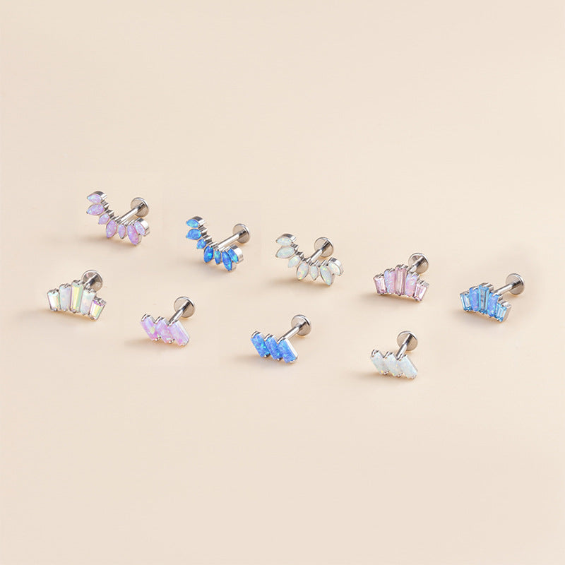 16G Cartilage Titanium Earrings - Tiny Colorful Crown Stud Earrings with Flat Back | Hypoallergenic Body Jewelry for Women | Perfect for Everyday Wear, Parties & Special Occasions