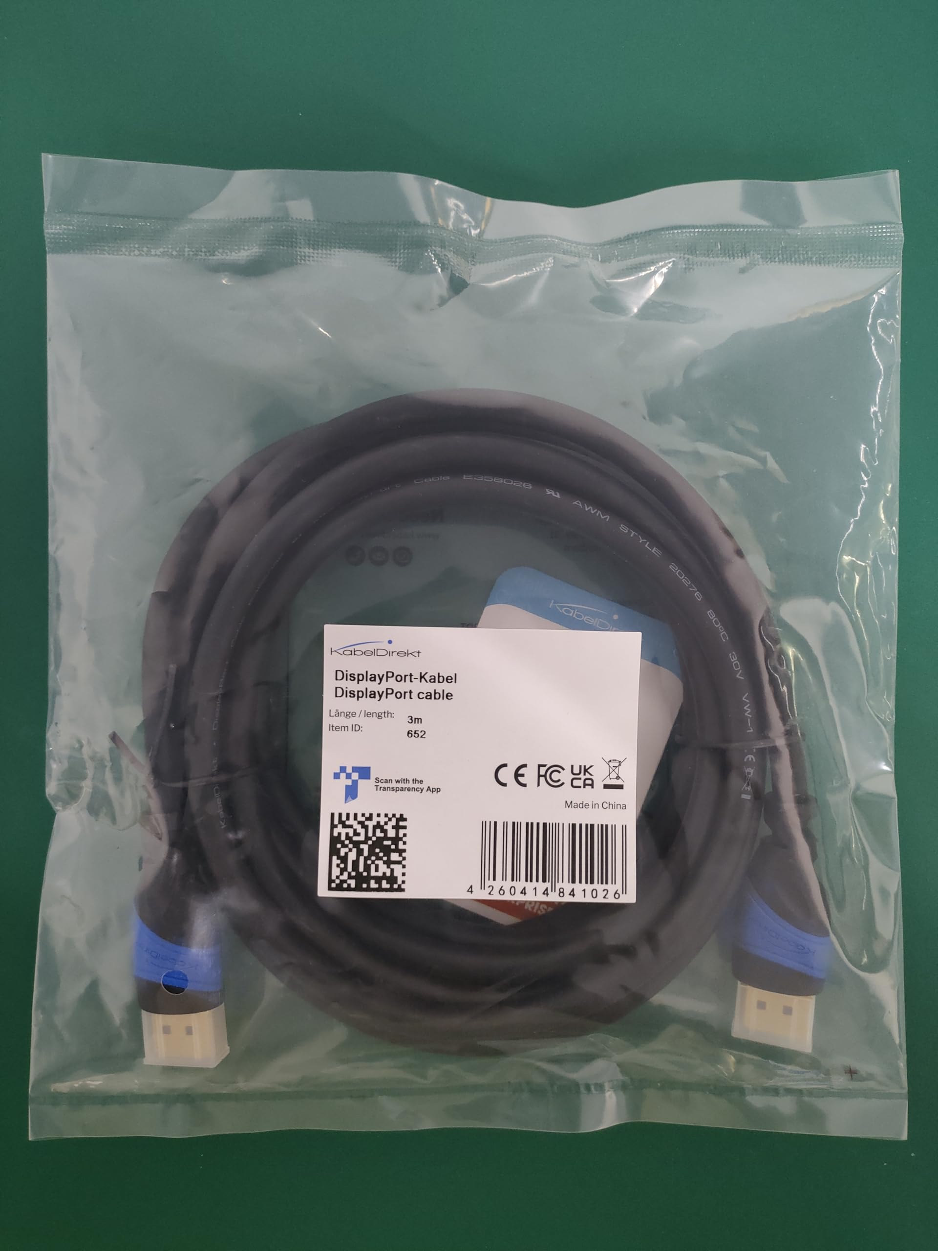 KabelDirekt 8K DisplayPort Cable 3m - High Speed DP Cable for PC, Laptop & Monitor - 4K@60Hz, 144Hz Gaming, Dolby Audio - German Engineered (Black) | Perfect for Home Office, Gaming Setup & Professional Workstations
