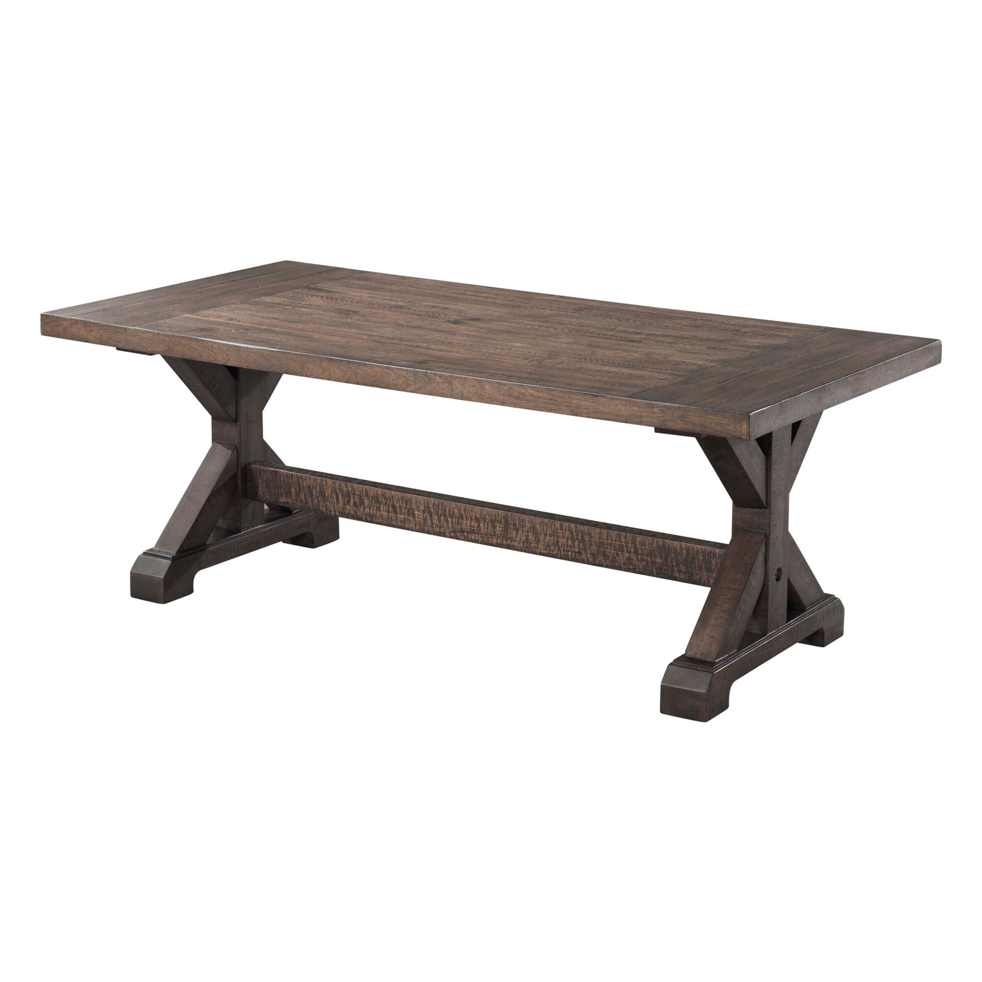 Finn Trestle Coffee Table - Modern Wooden Console Table for Living Room, Home Decor - Perfect for Family Gatherings & Relaxing with Coffee