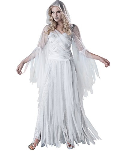 Women's Haunting Beauty Ghost Costume - Elegant Gothic Halloween Dress for Cosplay, Themed Parties & Spooky Events