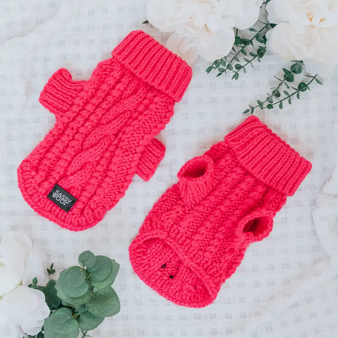 Hot Pink Cable Knit Sweater for Women - Cozy Winter Pullover, Casual & Office Wear, Perfect for Holidays & Everyday Outfits