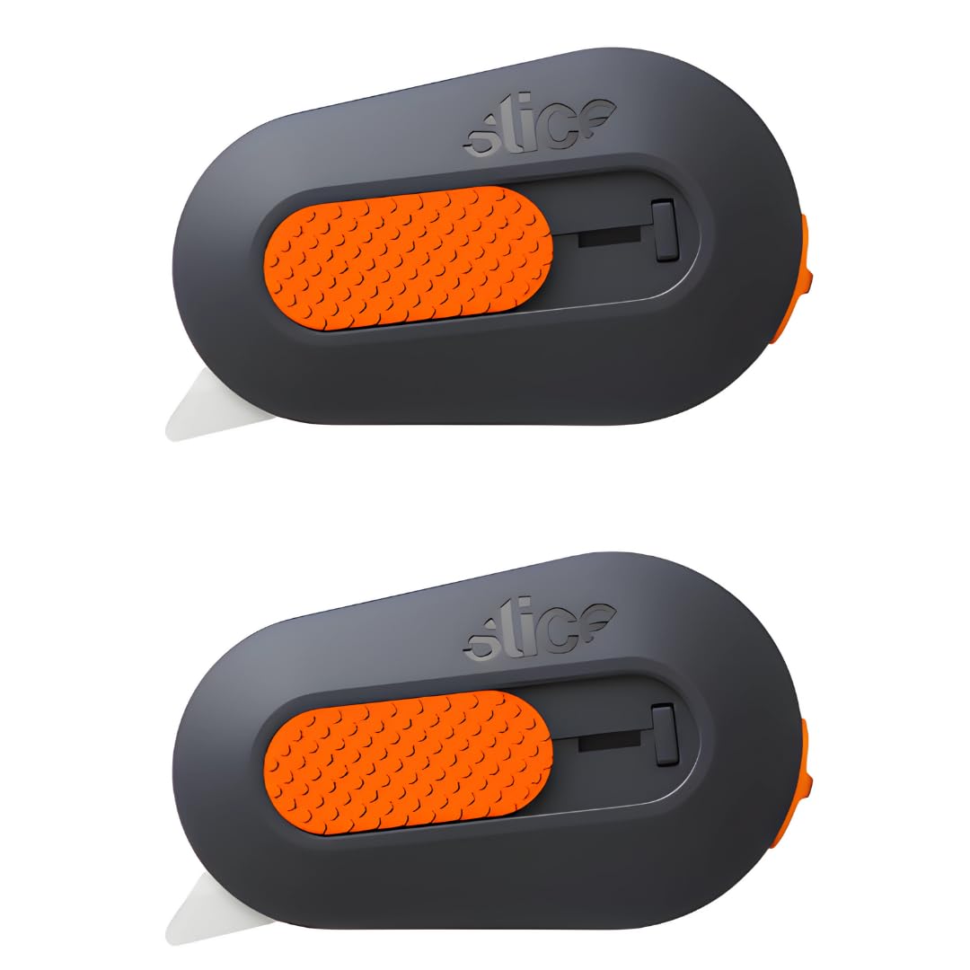 Slice Mini Box Cutter - Manual Retractable Ceramic Blade (11x Longer Lasting than Metal) | Keychain Box Opener 2-Pack | Perfect for Home, Office & Warehouse Use | Safe Package Opening Tool for Amazon, eBay & E-commerce Sellers