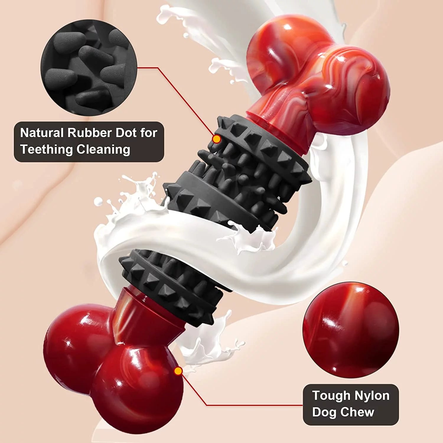 Durable Dog Toys for Aggressive Chewers - Interactive Puzzle Chew Toys for Puppies & Adult Dogs - Tough Rubber Chew Toy for Birthday Gifts - Perfect for Indoor Play & Training