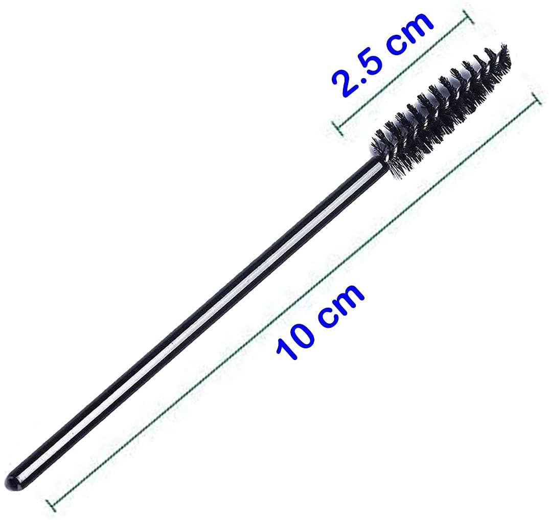 50 Pcs Black Eyelash Brushes - Mascara Wands & Spoolies for Eyelash Extensions, Eyebrow Makeup - Perfect for Salon, DIY Lash Application & Professional Makeup Kits