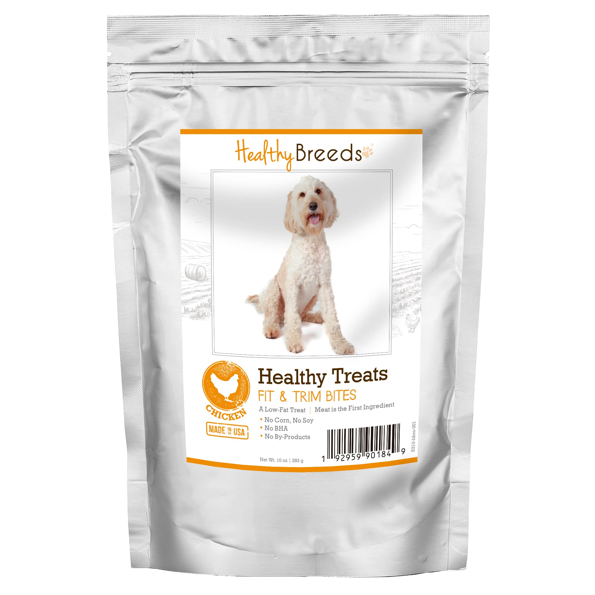 Healthy Breeds Labradoodle Fit & Trim Bites Chicken Dog Treats 10 oz - Low Calorie Training Snacks for Weight Management, Perfect for Active Dogs & Obedience Training