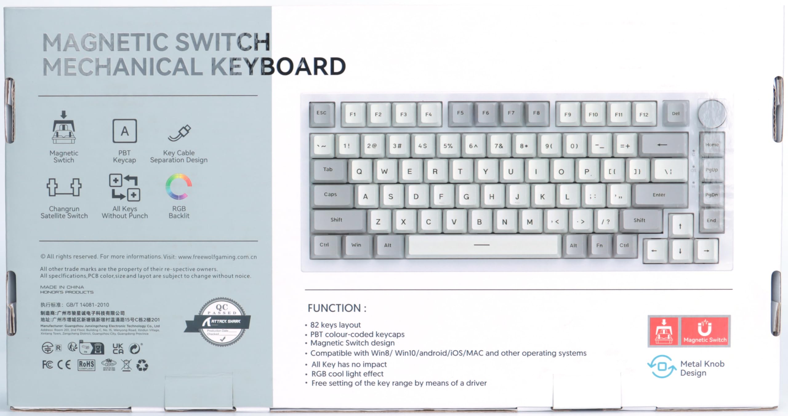 LexonElec K85 Magnetic Switch Mechanical Keyboard with Coiled Cable - RGB Backlit, Hot-Swappable for Windows & Mac (Pro Black) - Perfect for Gaming, Typing & Office Work