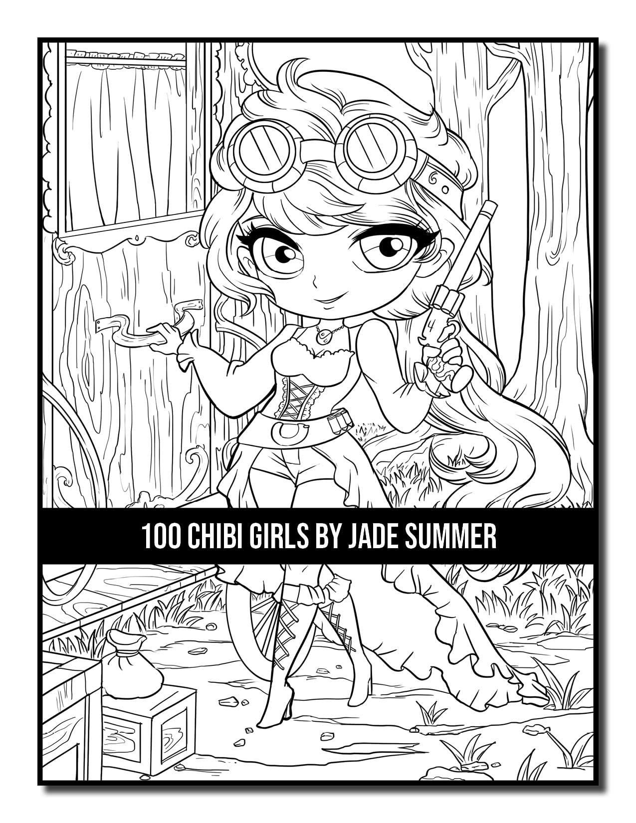 100 Chibi Girls: Cute & Fantasy Adult Coloring Book with Horror & Christmas Themes - Perfect for Stress Relief, Gifts & Creative Relaxation