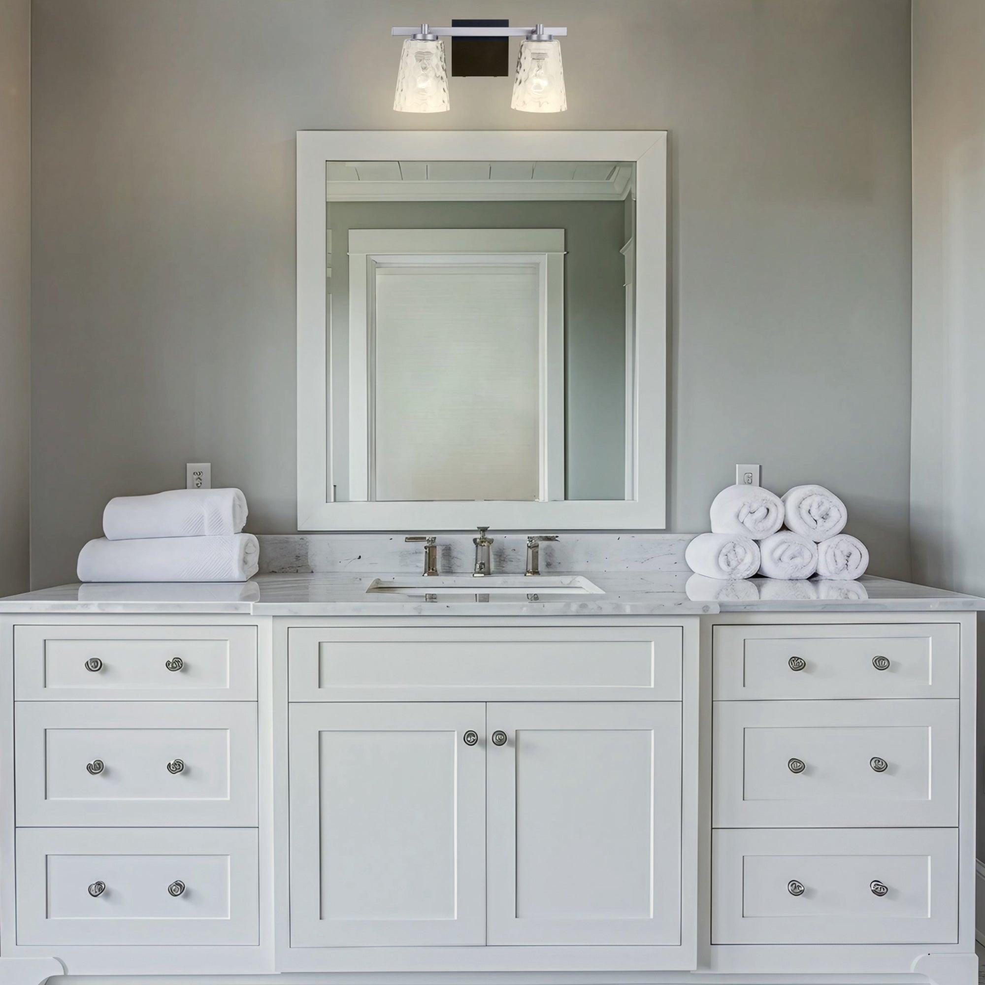 Radiance Modern 2-Light Dimmable Vanity Light - Bathroom Makeup Mirror Lighting Fixture for Bedroom, Dressing Room & Powder Room