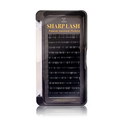 Amber Lash Sharp Lash Mink Eyelash Extensions - 12 Row Professional Lash Tray with Mixed Curls (J 0.15), Lengths 8-15mm - Natural Volume Lashes for Salon & Home Use | Perfect for Bridal, Party & Everyday Makeup Looks