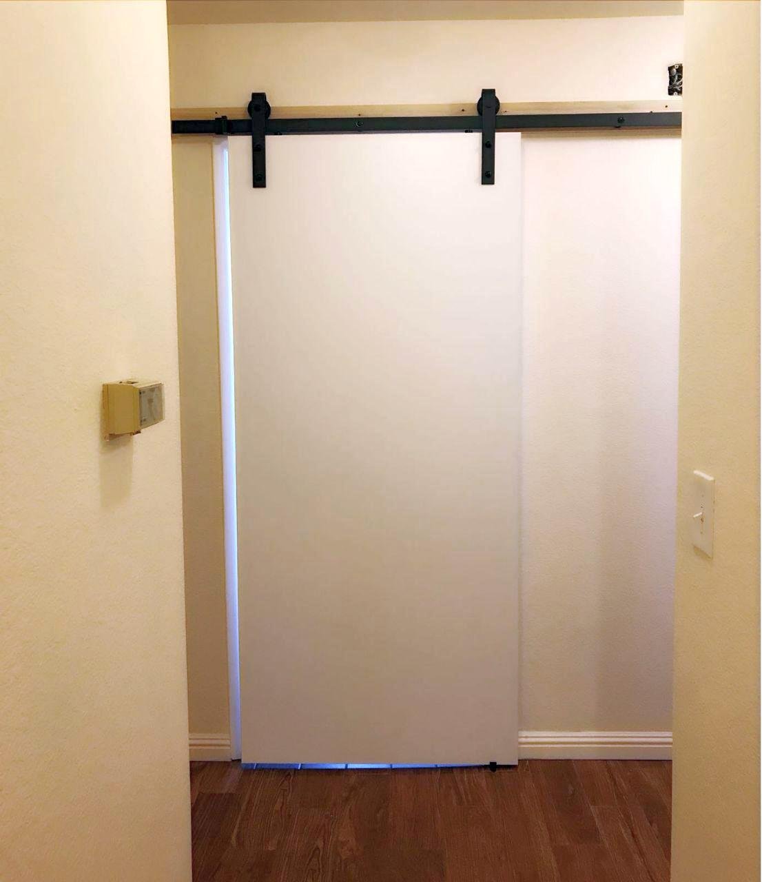 Sliding Double Barn Doors 56x80 Inches with 13FT Rails - Heavy Duty Solid Wood Closet Doors with Sturdy Track Hardware & Smooth Roller Wheels | Planum 0010 White Silk Finish | Perfect for Bedrooms, Walk-in Closets & Farmhouse Style Homes