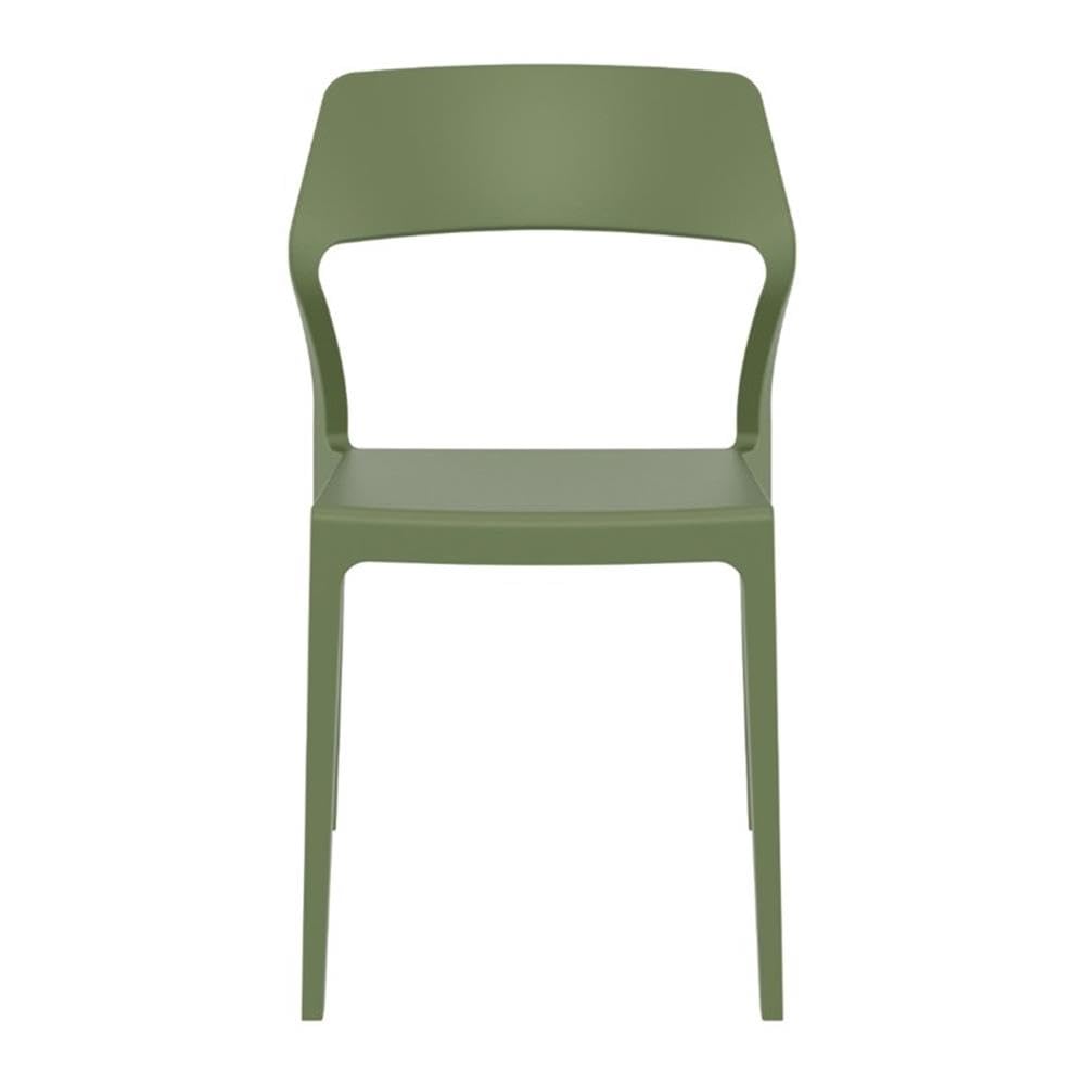 Premium Olive Green Snow Dining Chairs (Set of 2) - Modern Indoor/Outdoor Patio Furniture for Dining Room, Kitchen, or Garden - Weather-Resistant & Comfortable Seating