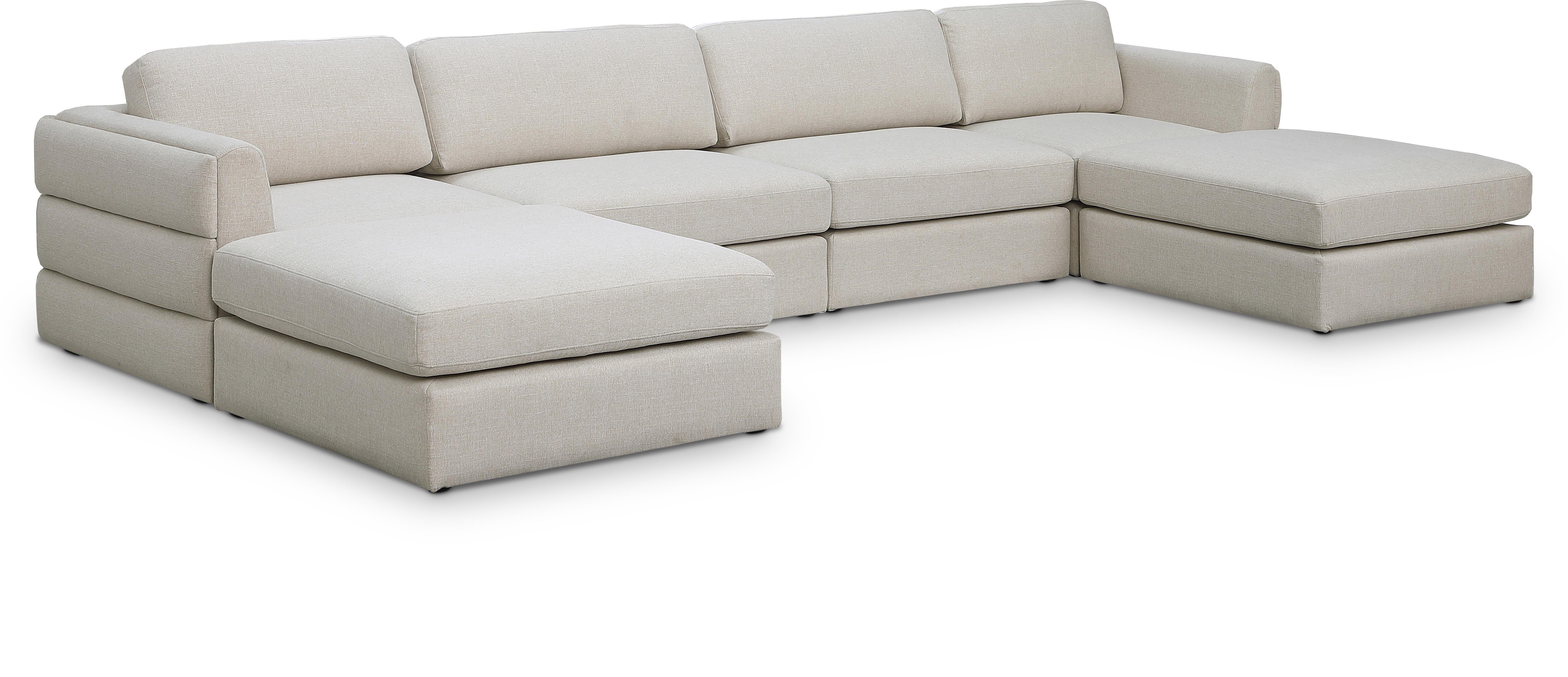 Beckham Durable Linen Textured Fabric Modular Sectional Sofa - Modern Living Room Furniture for Small Spaces & Apartments - Perfect for Family Gatherings, Movie Nights and Relaxing