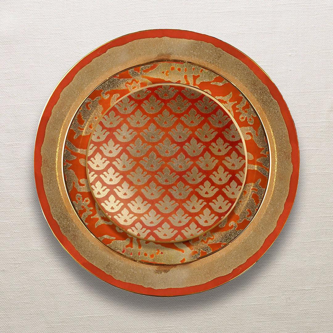 Fortuny Canestrelli Canape Plates - Set of 4 Elegant Appetizer Dishes for Cocktail Parties, Weddings & Home Entertaining