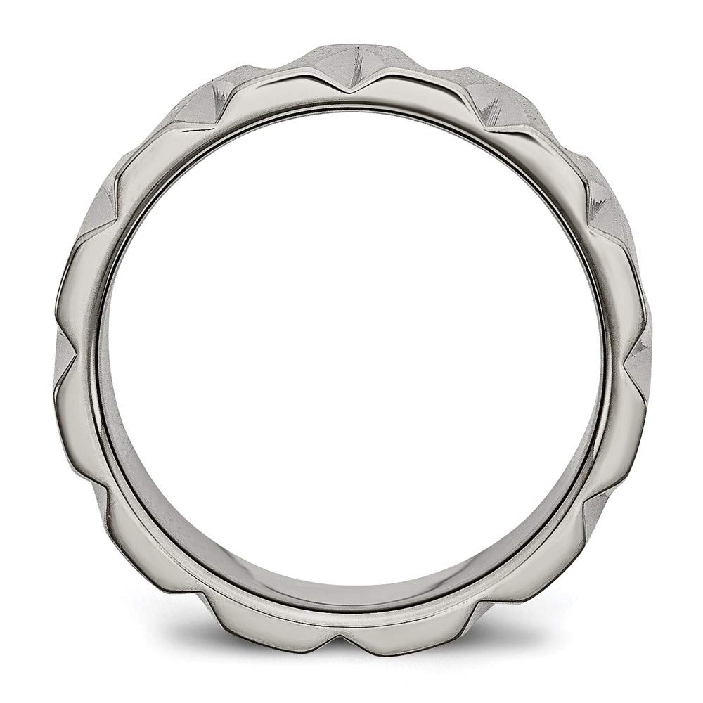 8mm Titanium Notched Satin & Bridal Engagement Wedding Band Ring for Women - Durable & Hypoallergenic Fine Jewelry Gift for Her - Perfect for Proposals, Anniversaries & Special Occasions