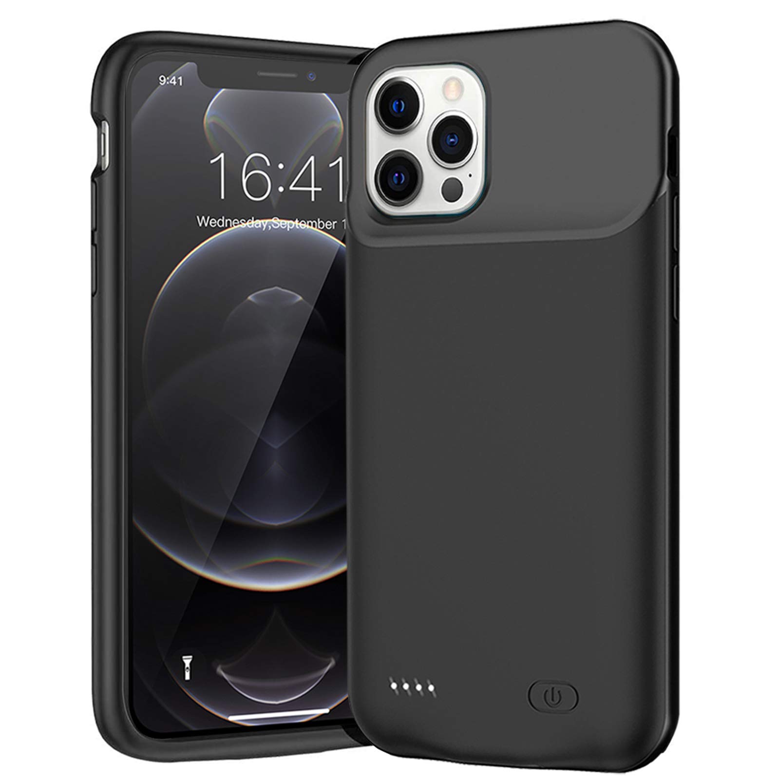 8500mAh Slim Battery Case for iPhone 12 Pro Max (6.7 inch) - Portable Protective Charging Case with CarPlay Support | Rechargeable Power Bank for Travel, Work & Daily Use (Black)