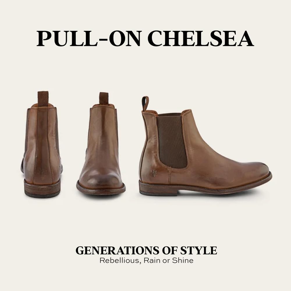 Frye Tyler Men's Chelsea Boots - Flexible Blake Construction, Elastic Side Panels, Comfort Footbed & Leather Lined - 6