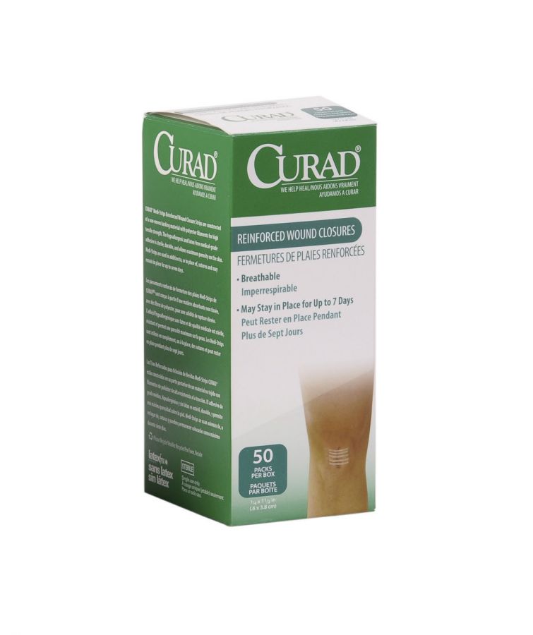 Curad Sterile Medi Strips White 1/4 x 1.5 Inch Box of 300 - First Aid Adhesive Bandages for Wound Care, Cuts & Scrapes - Ideal for Home, Office & Travel First Aid Kits