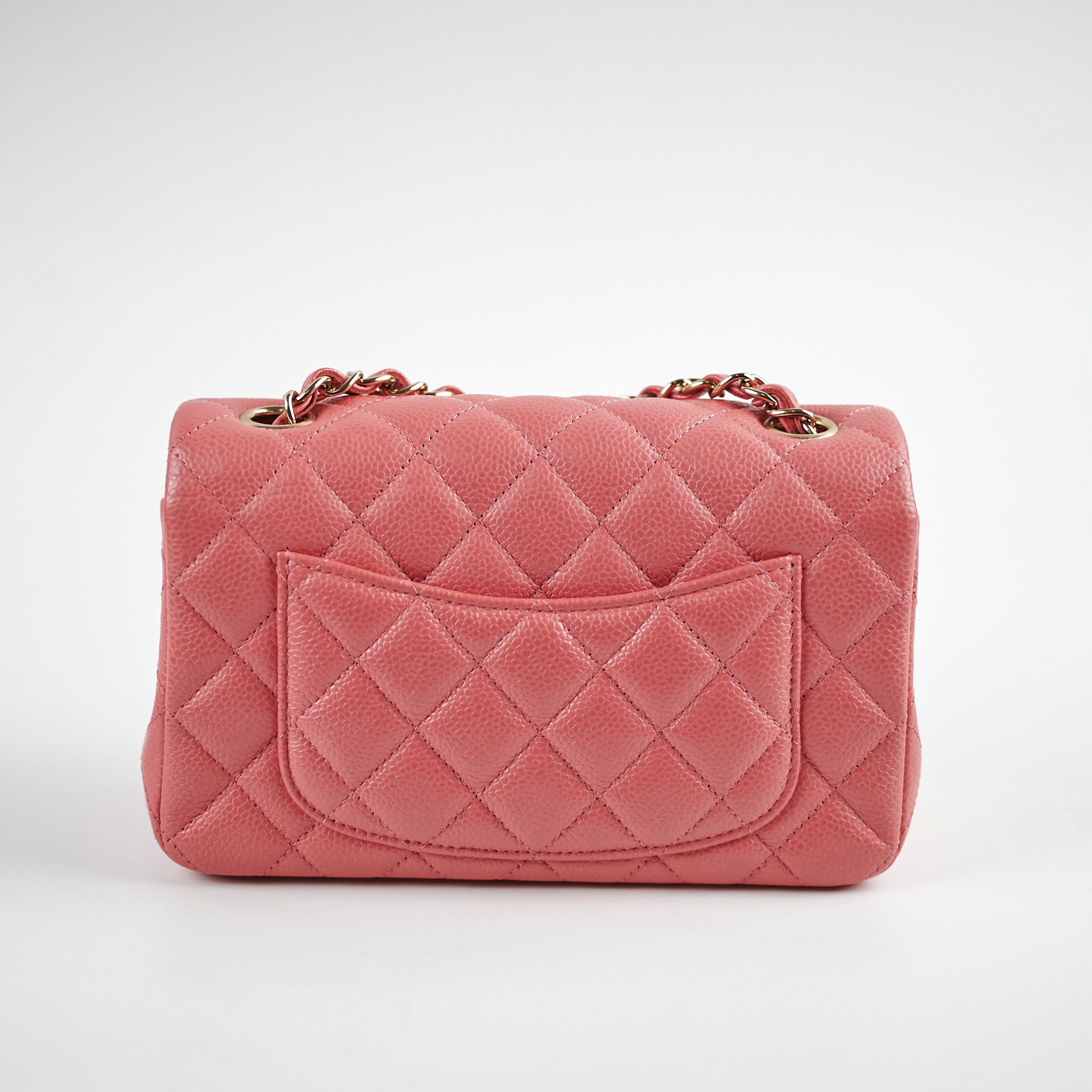 Chanel Pearly Pink Rectangular Mini Flap Bag in Caviar Leather - 25 Series | Luxury Crossbody Purse for Women, Perfect for Parties & Evening Events