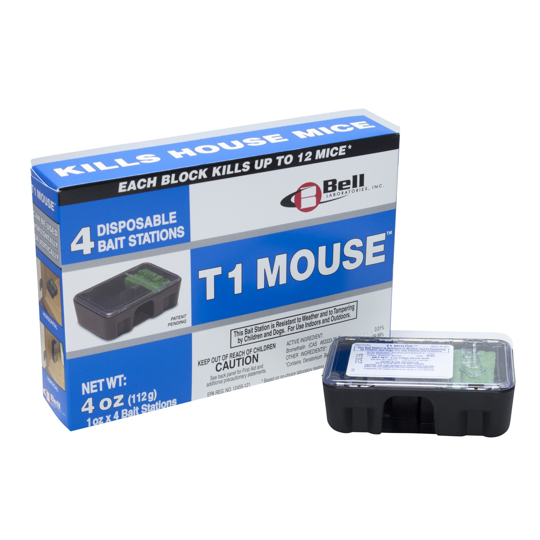 T1 Mouse Prebaited Disposable Bait Stations - 6 Pack (4 Packs Included) - Effective Rodent Control for Home, Garage & Outdoor Use