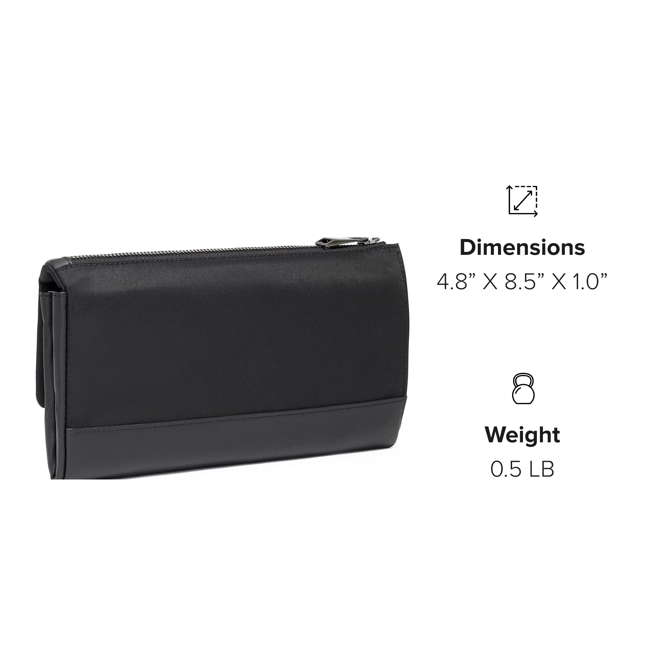 TUMI Voyageur Travel Wallet for Women - RFID Blocking Wristlet Wallet with Passport Holder, Cash & Card Slots - Secure Zipper Closure - Gift Box Included (Black/Gunmetal) - Perfect for Air Travel, Business Trips & Daily Use