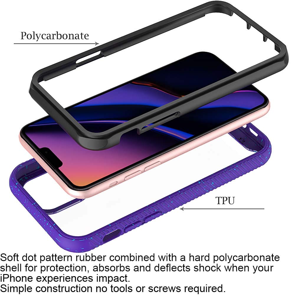 Transparent Hard PC Case for iPhone 11 Pro Max (6.5 inch) - Crystal Clear Slim Hybrid Protective Cover with Soft TPU Bumper & Hard PC Back | Shockproof Heavy Duty Design | Perfect for Everyday Use, Travel, and Work