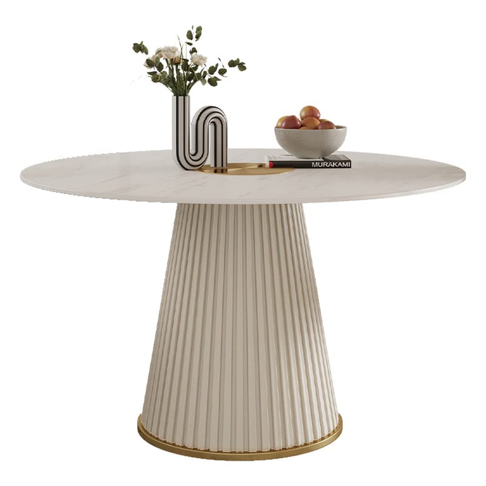 Nordic Style Sintered Stone Round Dining Table - 39.3