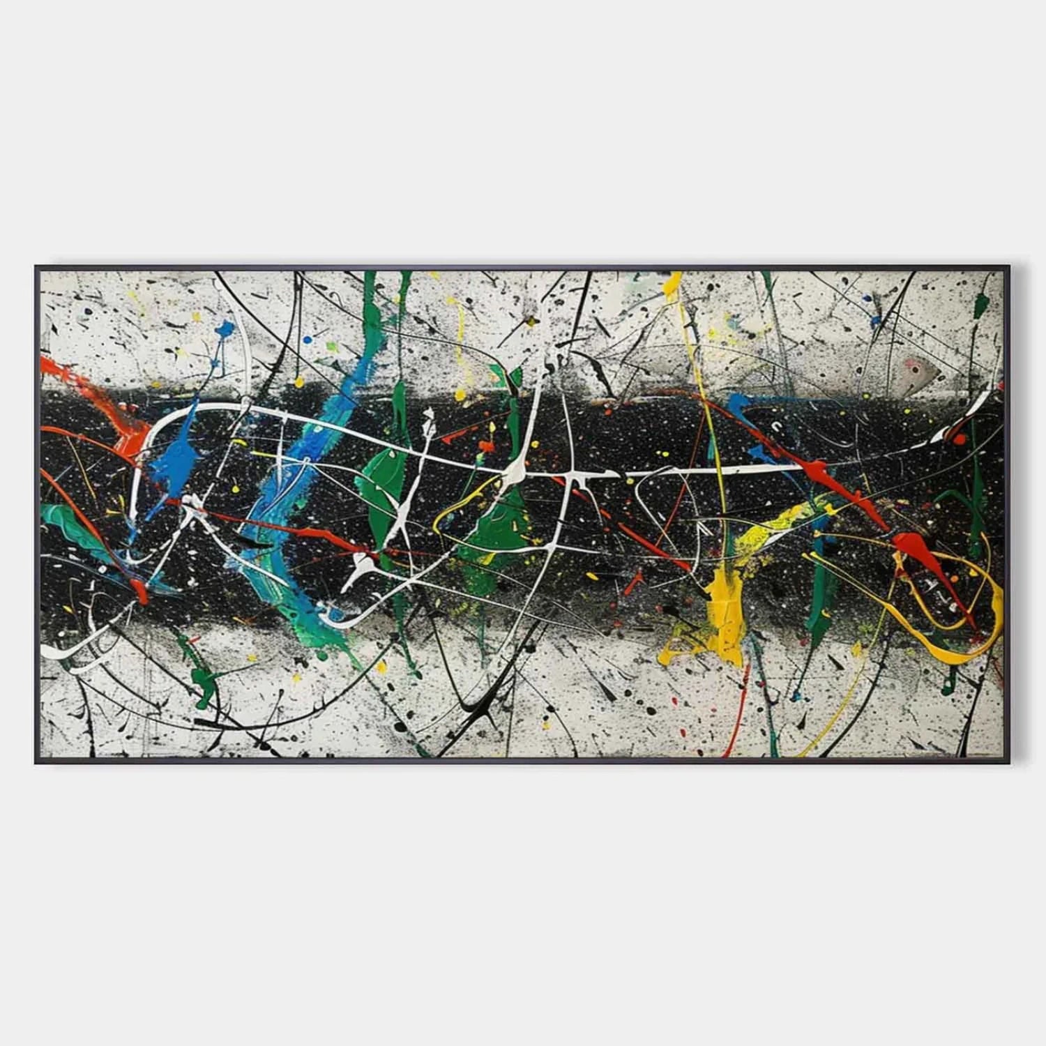 Pollock Art #JP010 - Abstract Drip Painting Inspired by Jackson Pollock - Perfect for Modern Home Decor & Office Wall Art