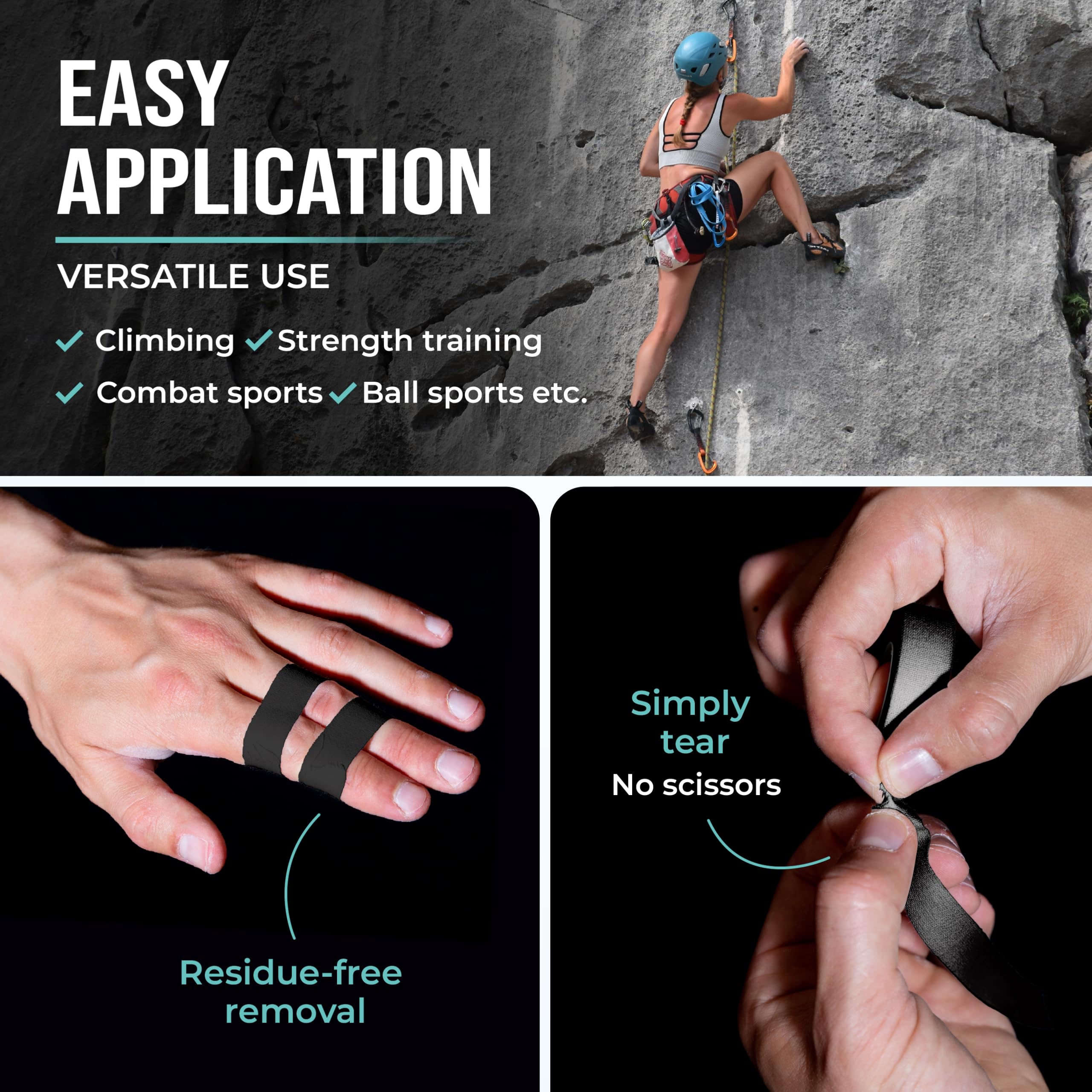 **Extra Strong Finger Tape for Sports - 3 Rolls Athletic Tape for Weightlifting, Volleyball, Climbing, BJJ & Basketball | Skin-Friendly & Secure Grip | Ideal for Gym, Outdoor & Competitive Sports**