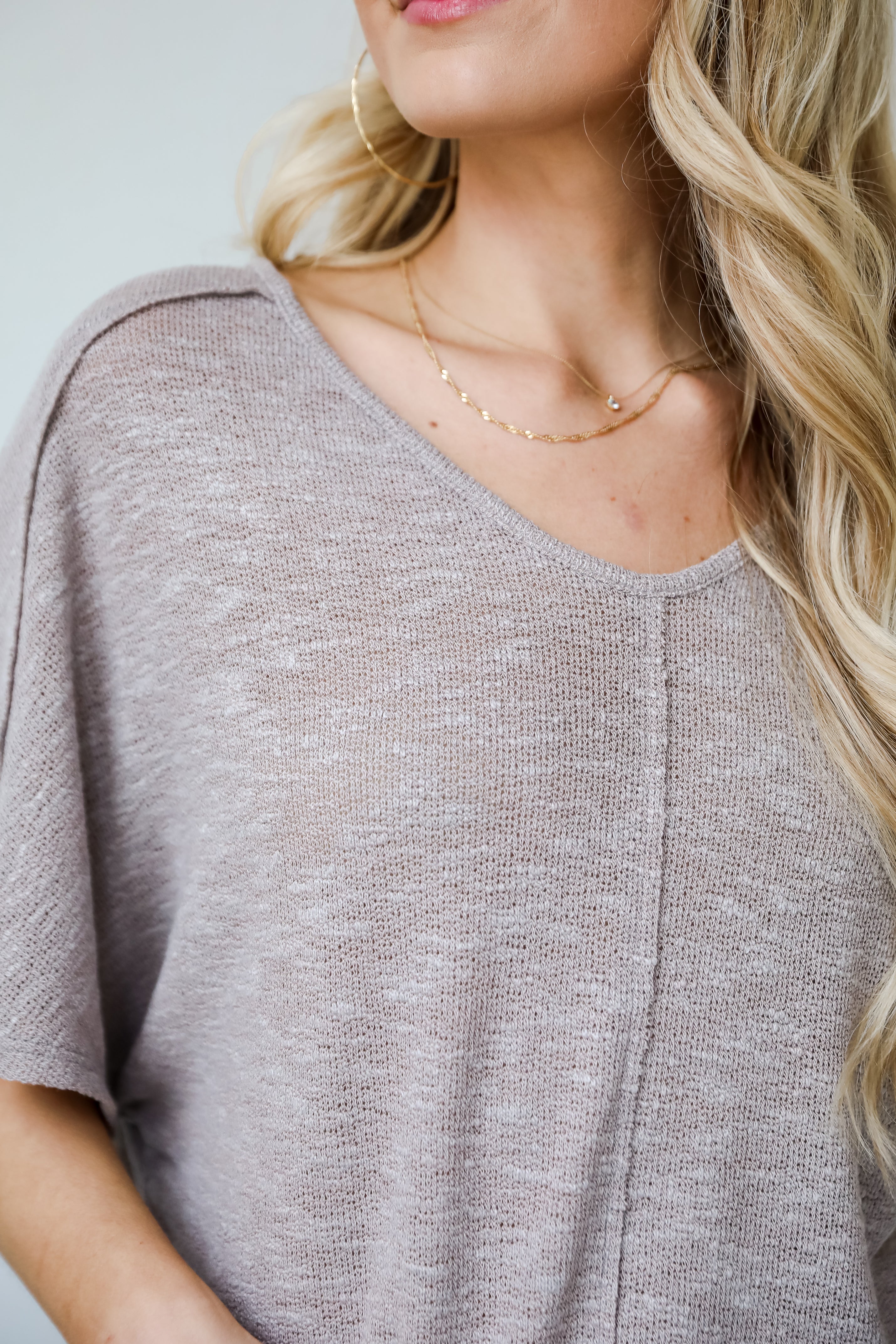 Delaney Dusty Lavender Knit Tee - Soft Casual Short Sleeve Women's Top for Everyday Wear | Perfect for Spring Outfits, Weekend Brunch & Coffee Dates