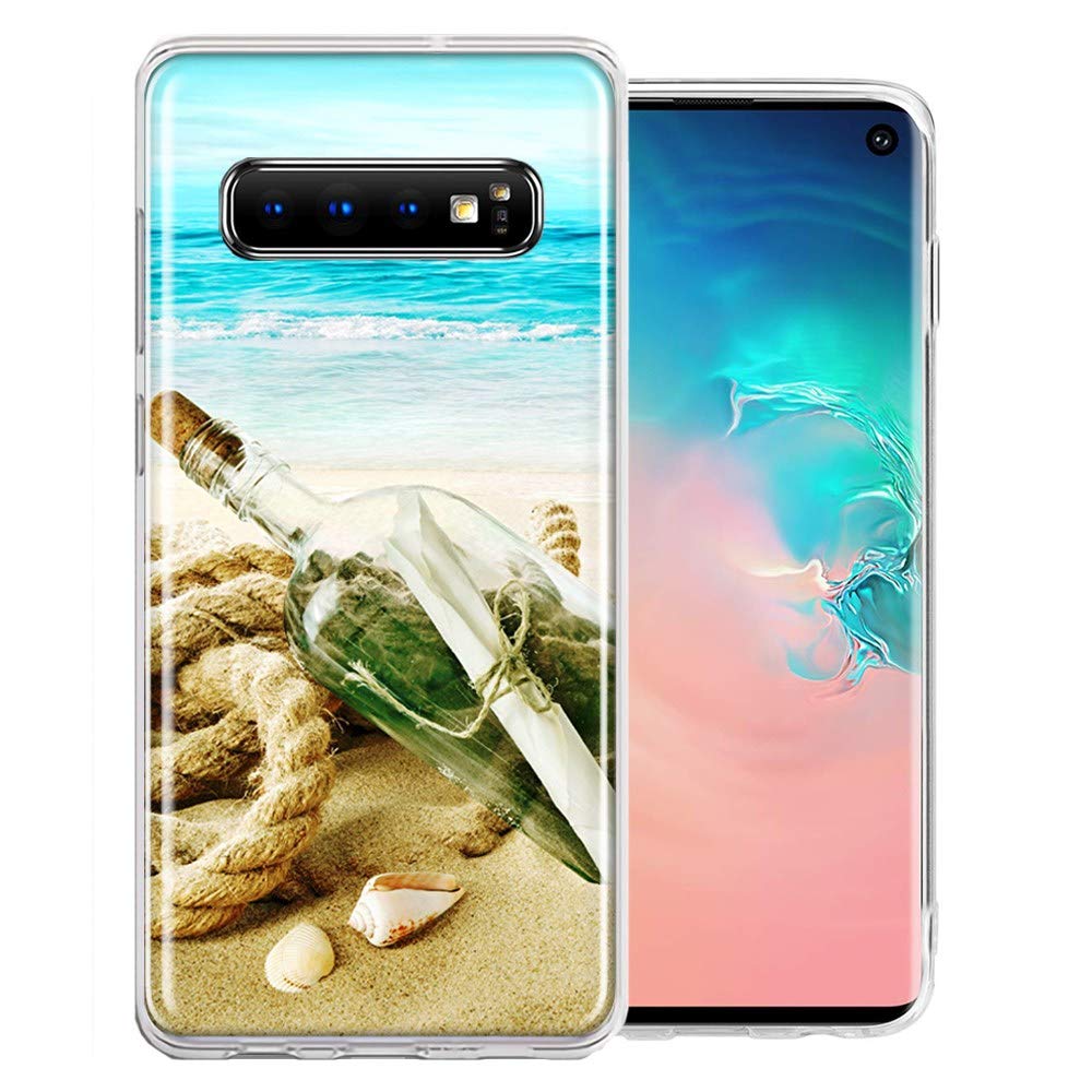 Samsung Galaxy S10 Phone Case - Beach Message Bottle Design Double Layer Protective Cover for Impact Resistance | Perfect for Travel, Beach Trips & Outdoor Adventures