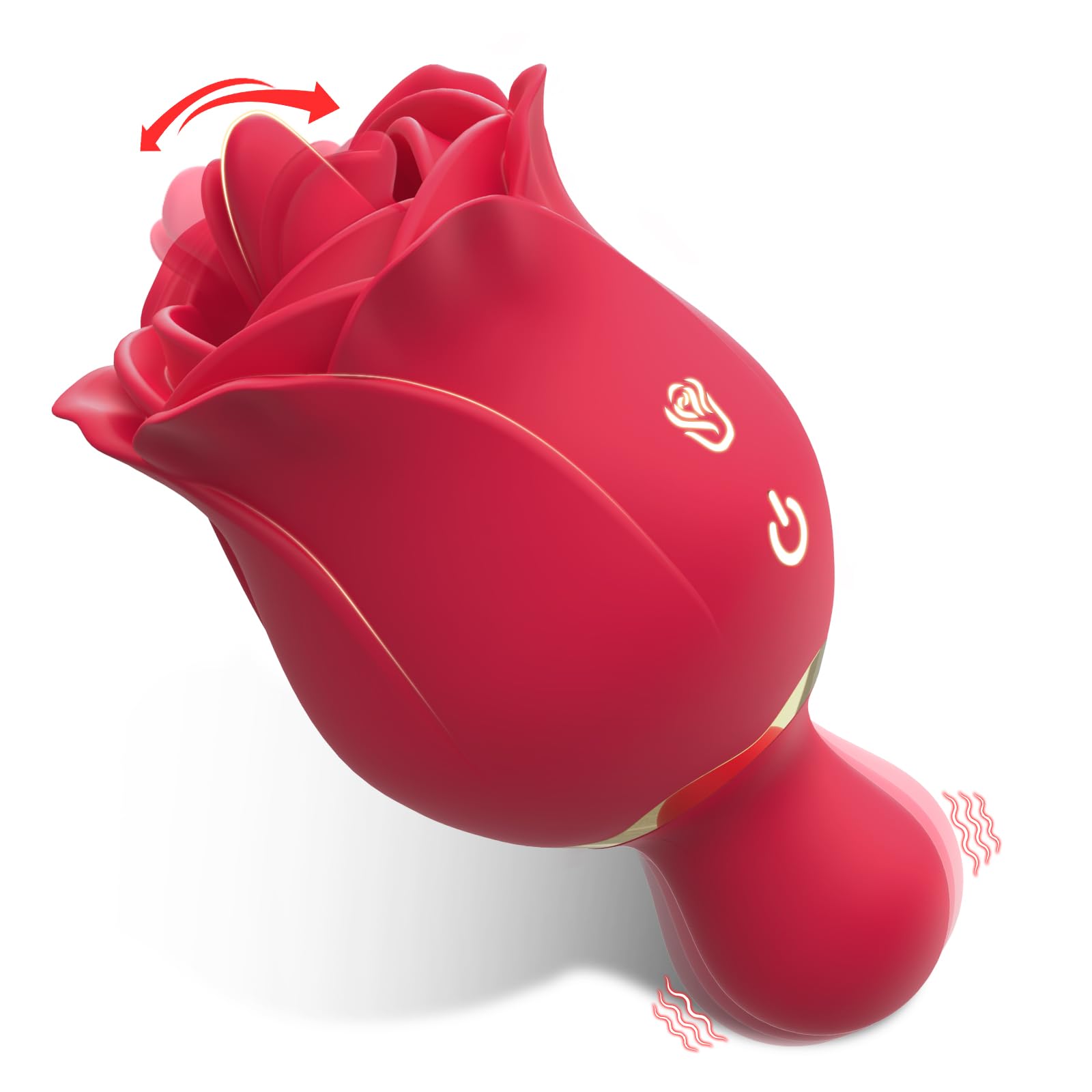 Premium Rose Vibrator for Women - 2-in-1 Clitoral & Tongue Licking Stimulator with 9 Vibration Modes | G-Spot, Nipple & Anal Pleasure | Adult Sex Toy for Women & Couples | Perfect for Solo Play & Romantic Nights