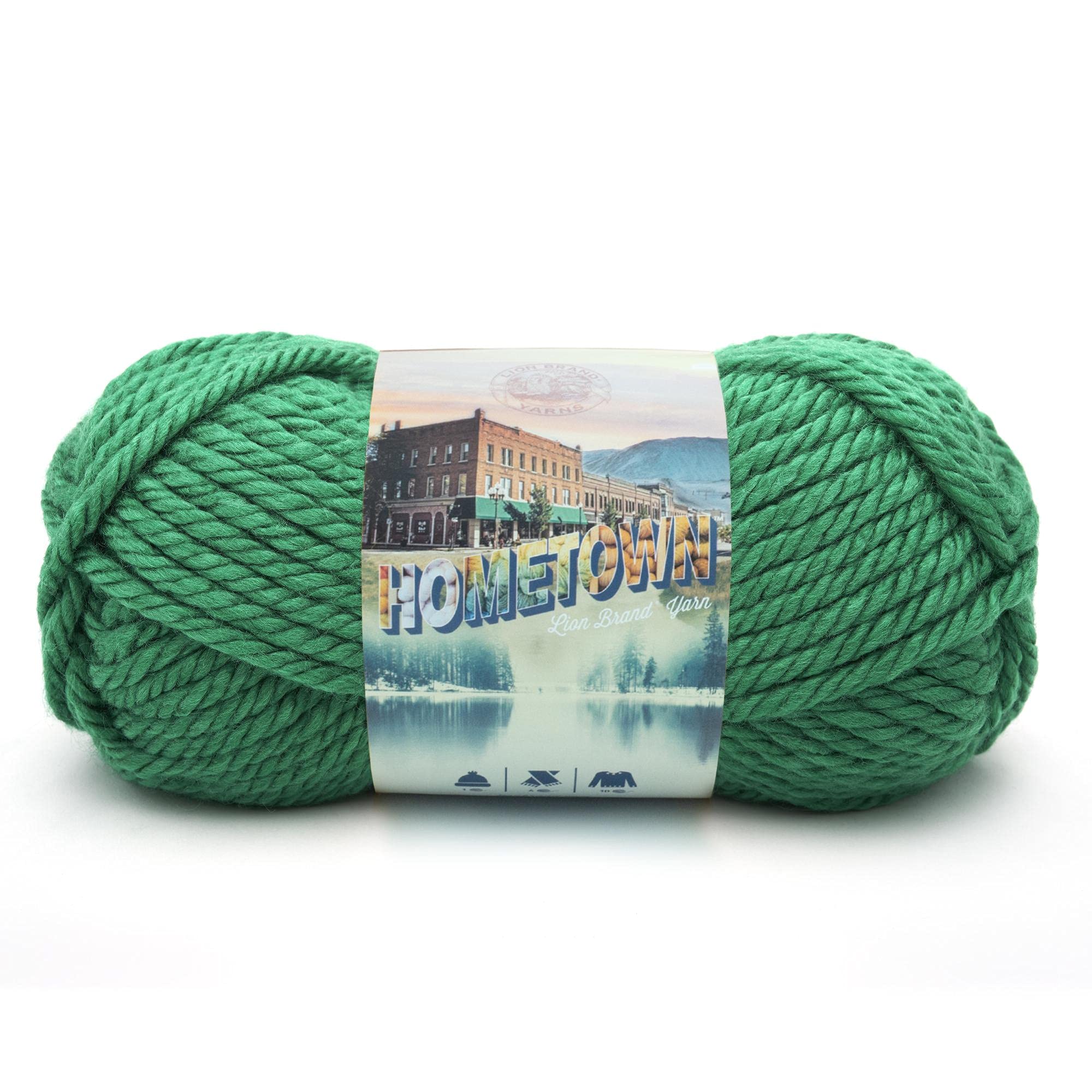 Lion Brand Yarn Hometown Super-Bulky Yarn for Knitting & Crocheting - 1 Pack (Green Bay) | Perfect for Blankets, Scarves & DIY Craft Projects