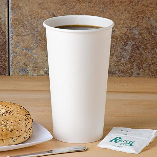 20oz White Disposable Paper Hot Cups - 100 Pack | Eco-Friendly Insulated Coffee Cups for Office, Cafes & Takeout | Perfect for Hot Beverages, Tea & Cocoa On-The-Go