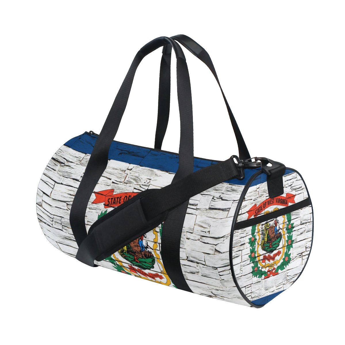 Distressed West Virginia State Flag Travel Duffel Shoulder Bag - Durable Gym & Sports Tote for Workouts, Travel & Outdoor Adventures