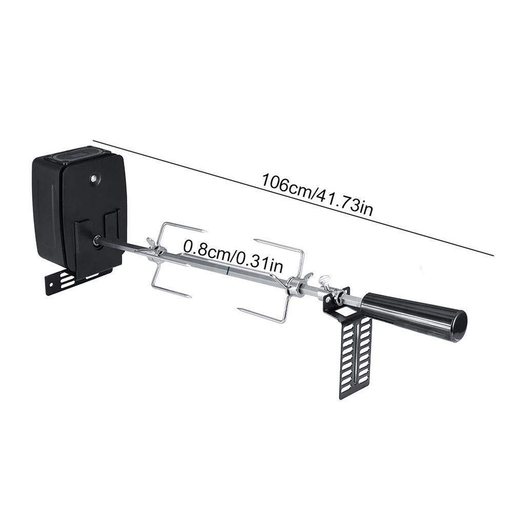 Heavy Duty Stainless Steel Rotisserie Kit with Electric Motor - Complete BBQ Spit Rod & Meat Forks Set for Grilling, Perfect for Outdoor Barbecues, Camping Trips, Picnics and Backyard Parties