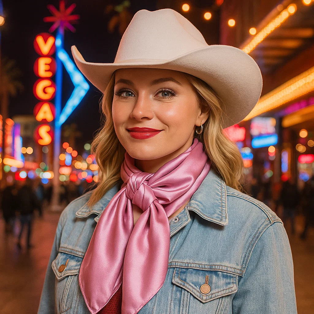 35X35 Solid Pink Wild Scarf - Soft & Stylish Bandana for Cowboy, Cowgirl, Outdoor & Western Fashion (WRS27) - Perfect for Rodeo, Horse Riding & Country Events
