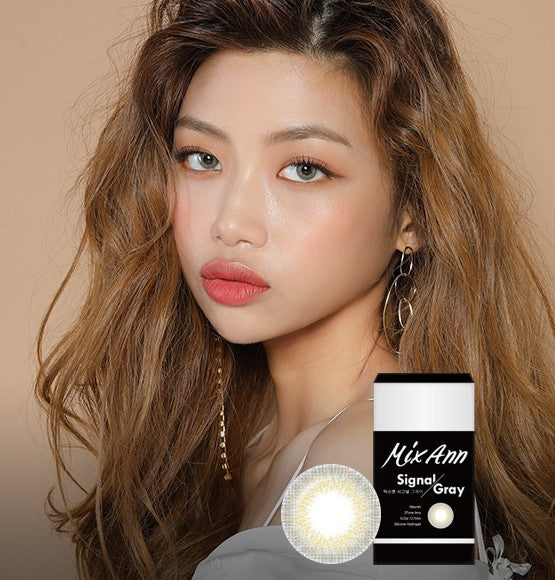 Premium Silicone Hydrogel Contact Lenses - Mix Ann Signal Gray (2 Pack) | Buy 1 Get 1 Free | Comfortable & Breathable for Daily Wear | Perfect for Cosplay, Halloween & Special Events