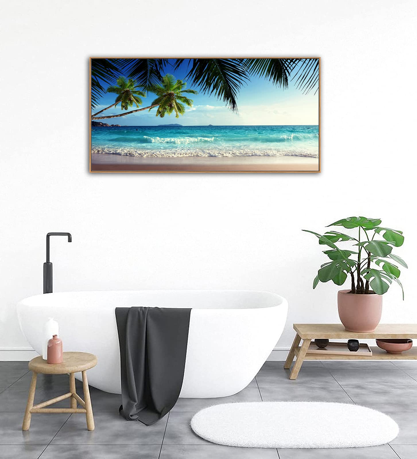 Framed Beach Canvas Wall Art - 24