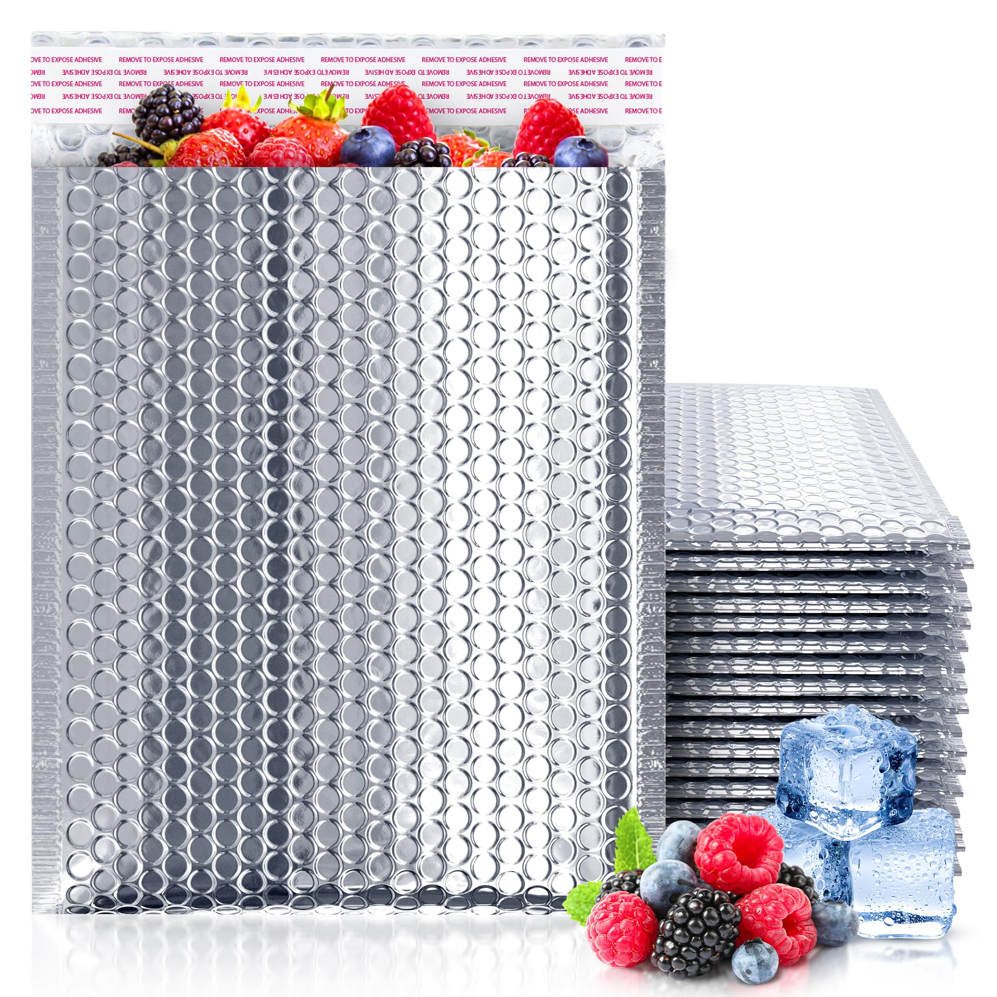 ABC 8.5x11 Inch Thermal Bubble Mailers - Pack of 100 Metallic Insulated Shipping Envelopes | Waterproof Cold Shipping Bags for Perishables, Food, Pharmaceuticals & Temperature-Sensitive Items | Perfect for Ecommerce, Amazon FBA & Small Business Shipping