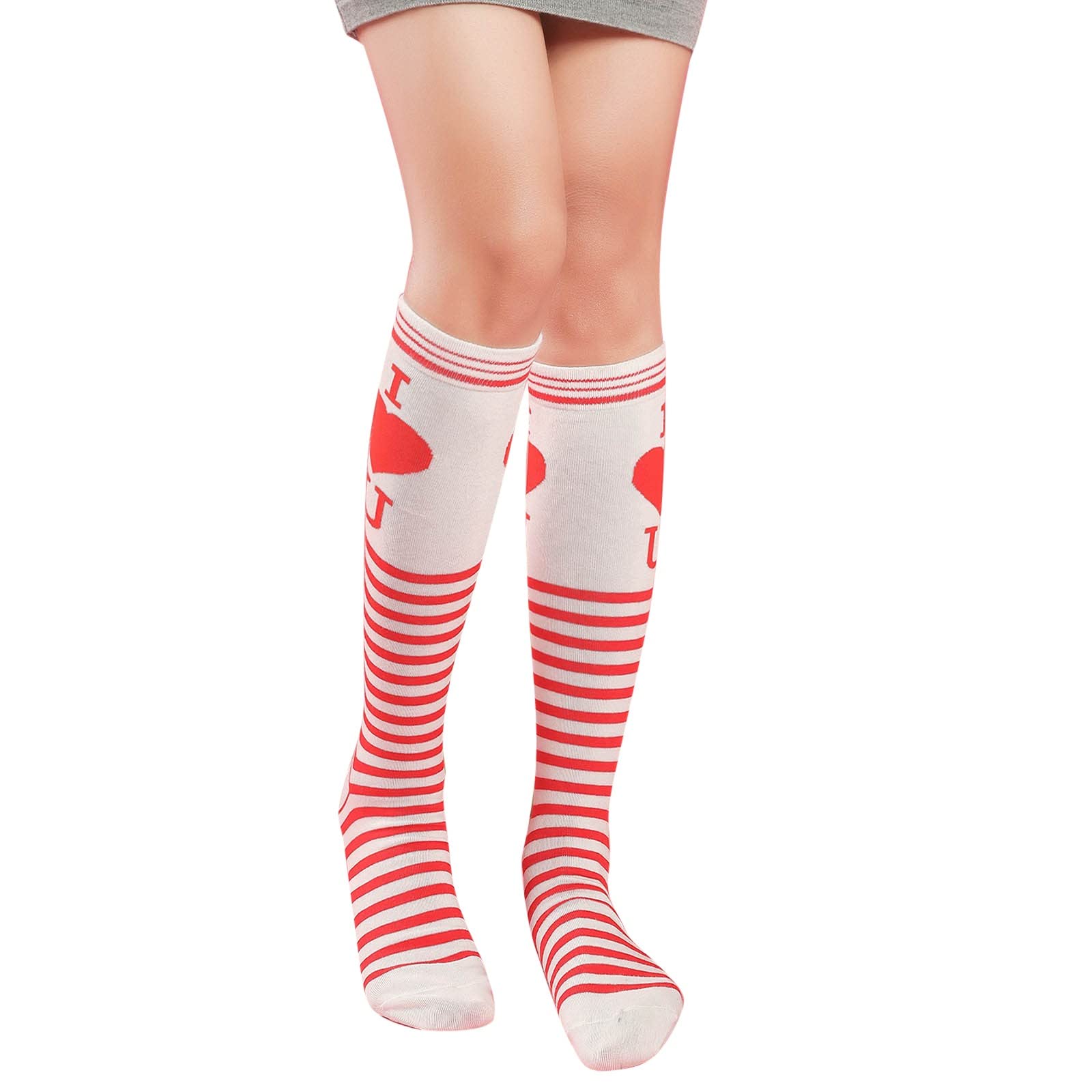 **Women's Compression Socks with Heart Prints - Valentine's Day Gift, Party Accessories, Comfort & Support for Daily Wear, Workouts & Travel**