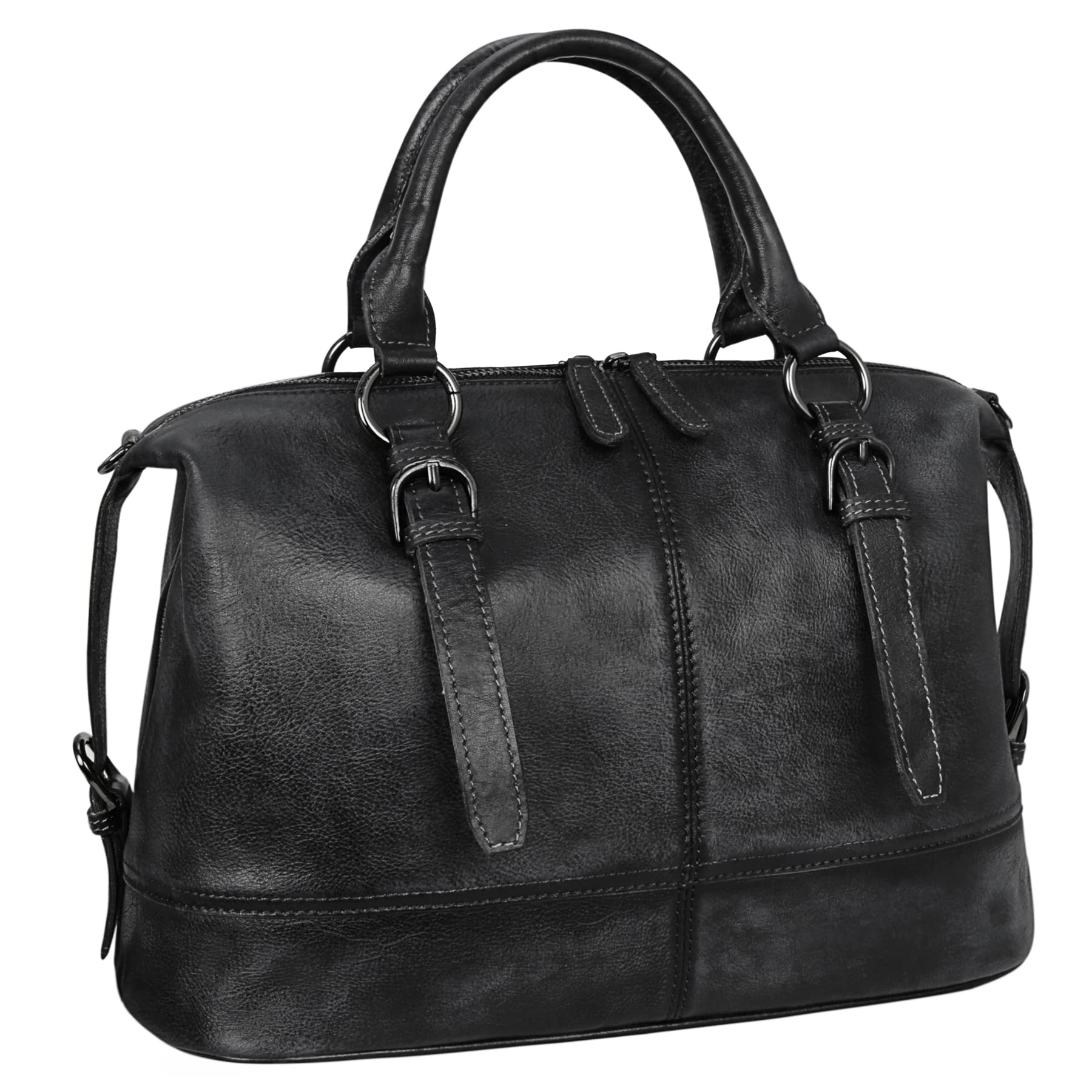HESHE Women's Vintage Leather Handbags - Shoulder Bag, Tote, Top Handle & Crossbody Satchel Purse for Work, Travel & Everyday Use
